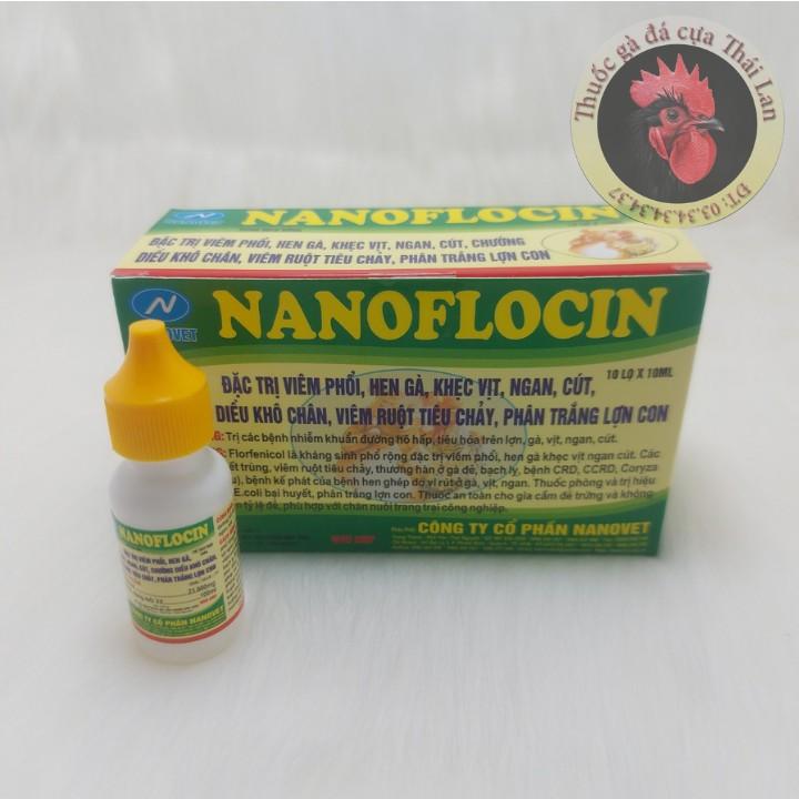 COMBO 3 LỌ - NANOFLOCIN (viêm phổi , hen gà , khẹc vịt , ngan , cút , chướng diều khô chân , tiêu chảy) mỏi lọ / 10 ml