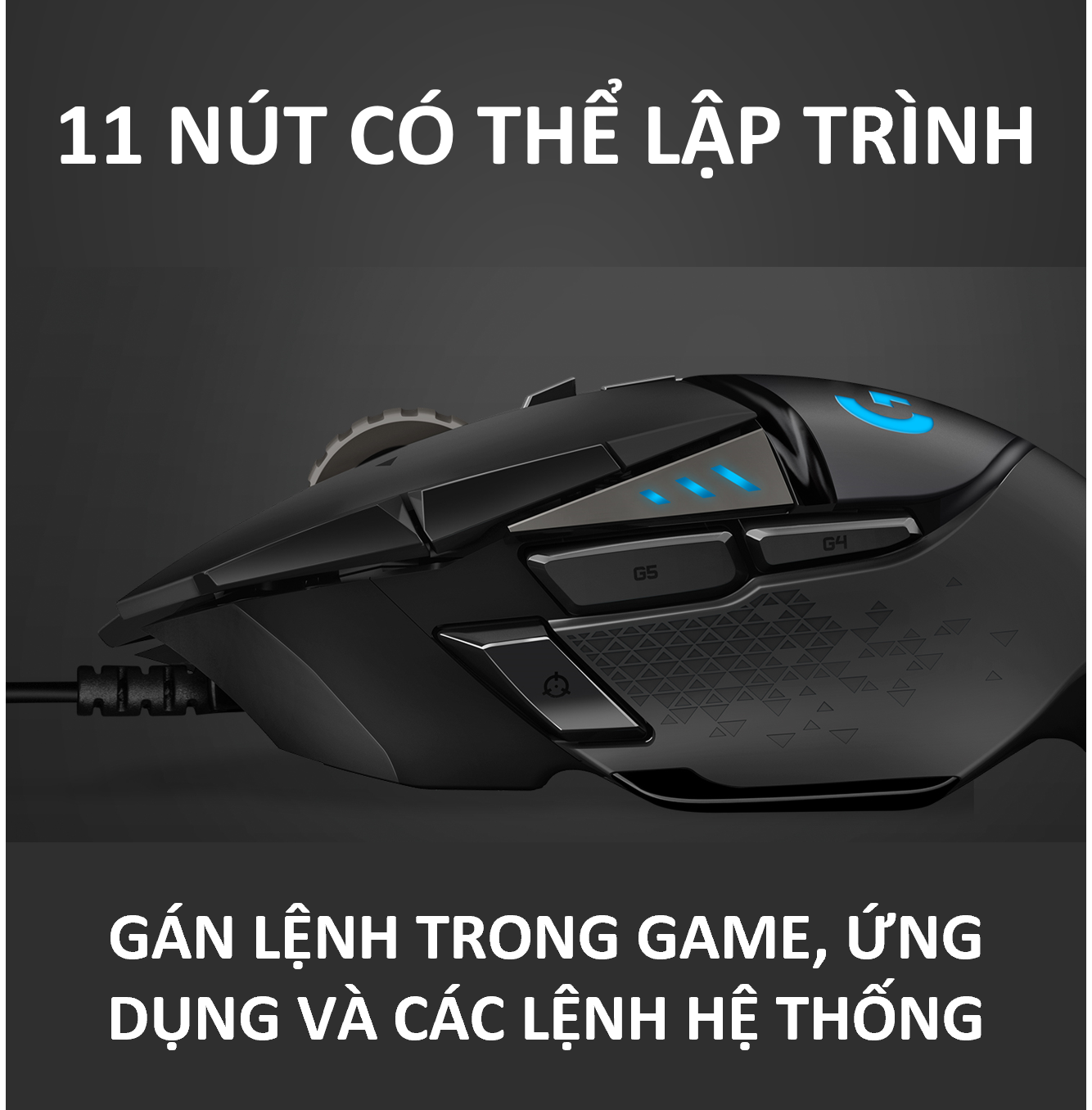 Chuột game hiệu suất cao Logitech G502 Hero - Cảm biến Hero 25k, RGB Lightsync, 11 nút lập trình, điều chỉnh trọng lượng, PC -Hàng Chính Hãng