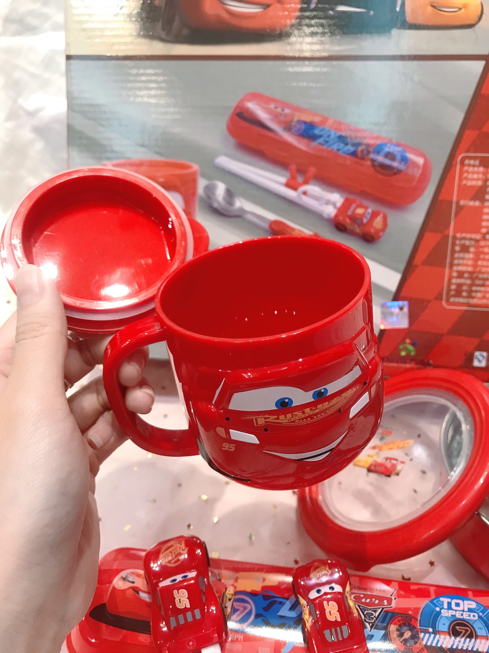 Set ăn uống 5 món hình Car 95 McQueen 3D siêu cute