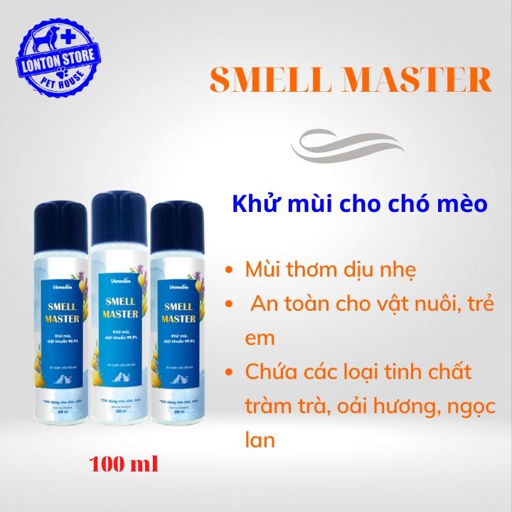 Khử mùi hôi da và lông chó mèo Smell Master, chai 220ml