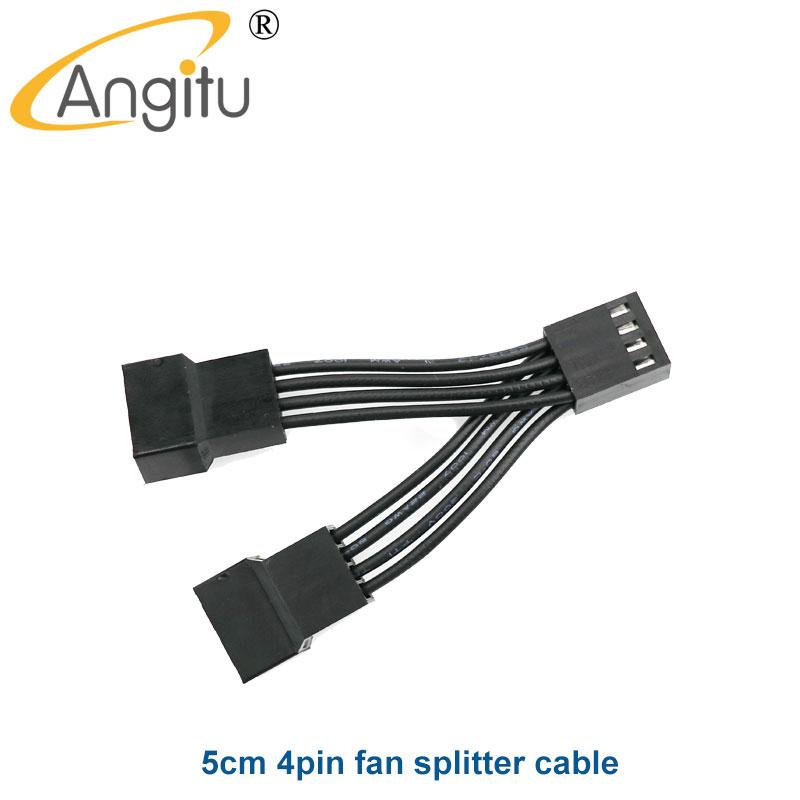 Angitu Siêu Ngắn Bo Mạch Chủ 4pin PWM Bộ Chia Cáp Nguồn 1007 22awg Quạt Y Nam Sang Nữ Cáp Chuyển Đổi