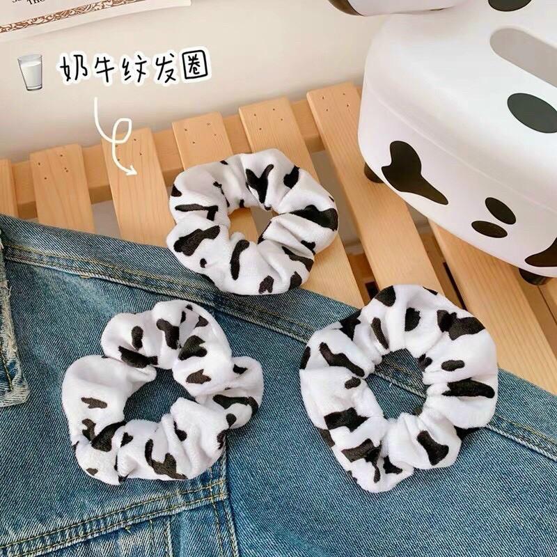 Dây cột tóc dây buộc tóc sunchies bò sữa cực xinh