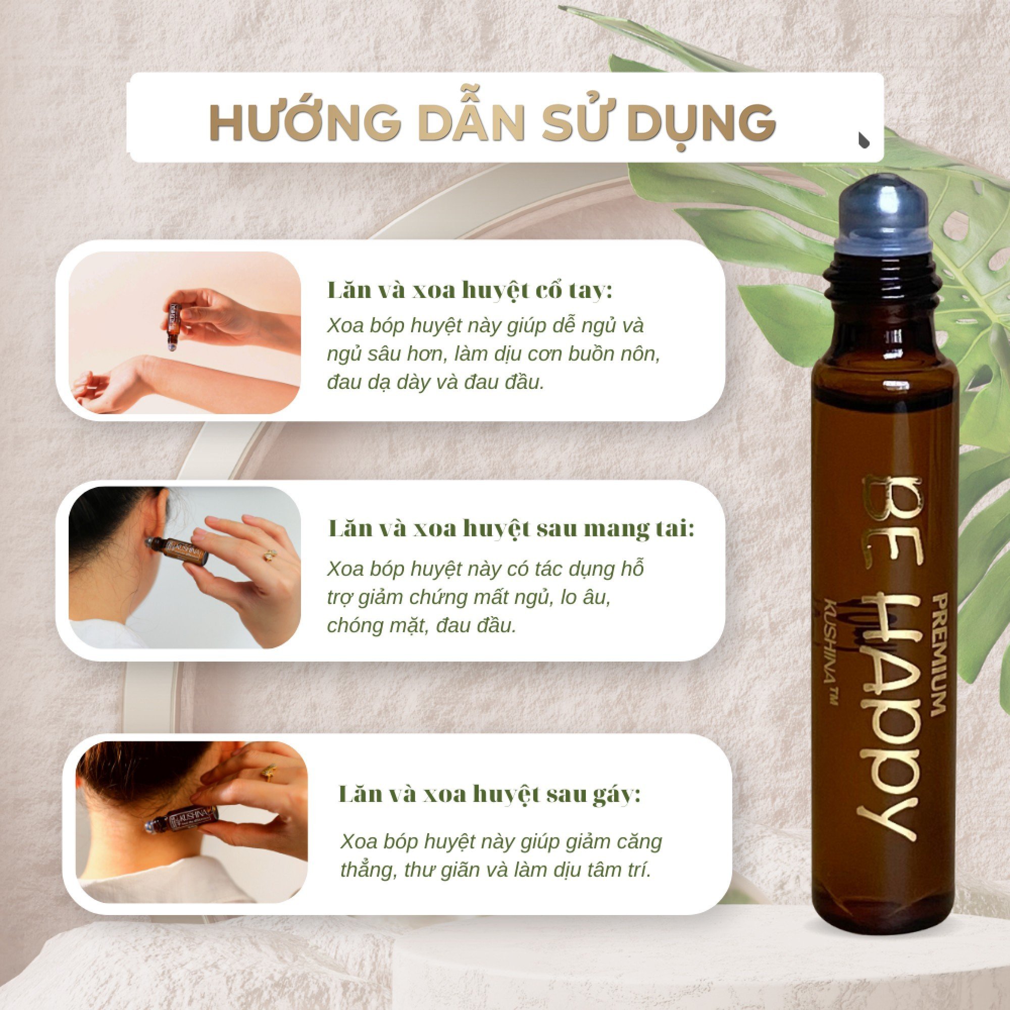 Tinh dầu lăn dược liệu hạnh phúc Kushina hương thơm thanh khiết mềm mại say lòng 10 ml
