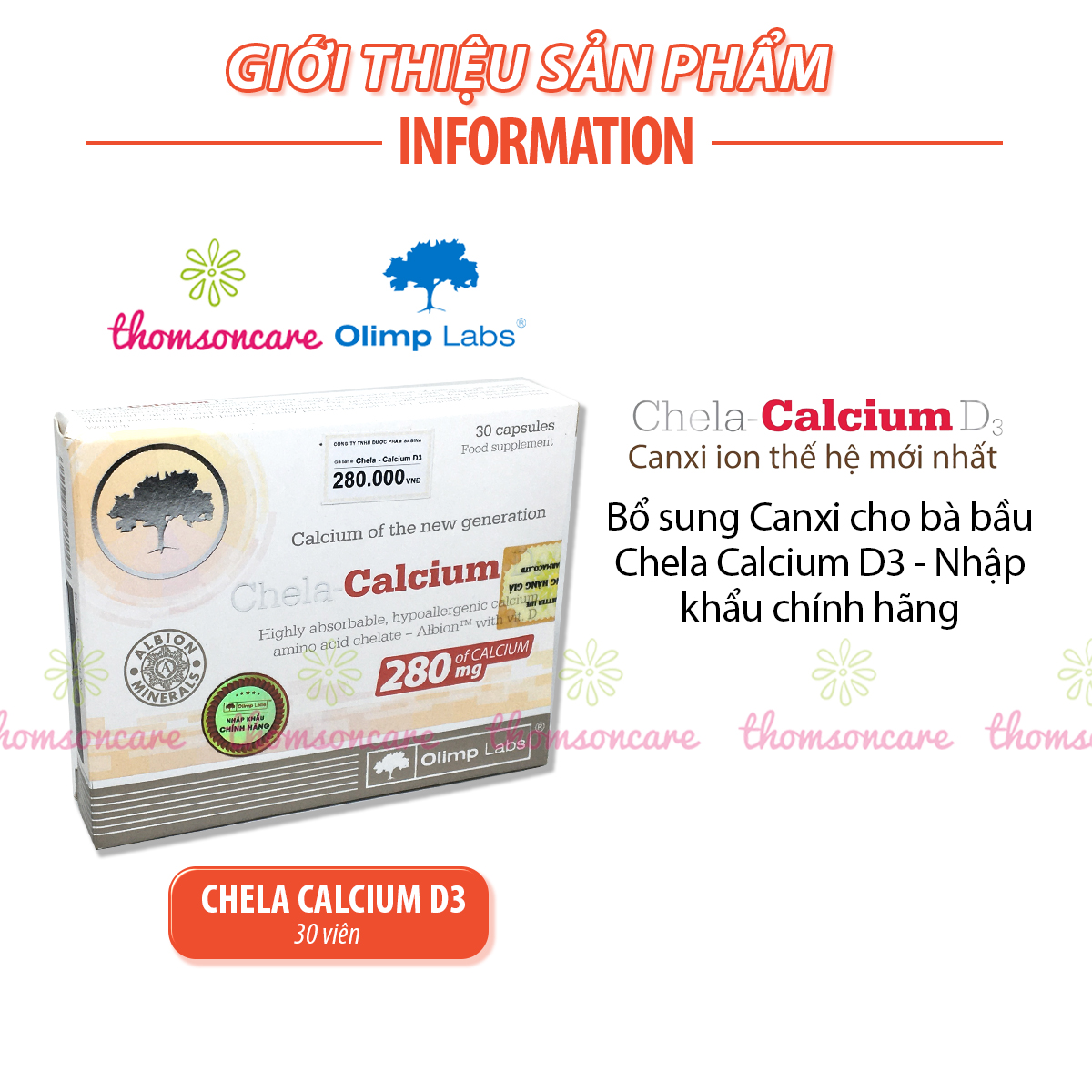 Bổ sung Canxi cho bà bầu Chela Calcium D3 - Calci hữu cơ, dễ hấp thu, không gây táo bón - Nhập khẩu chính hãng