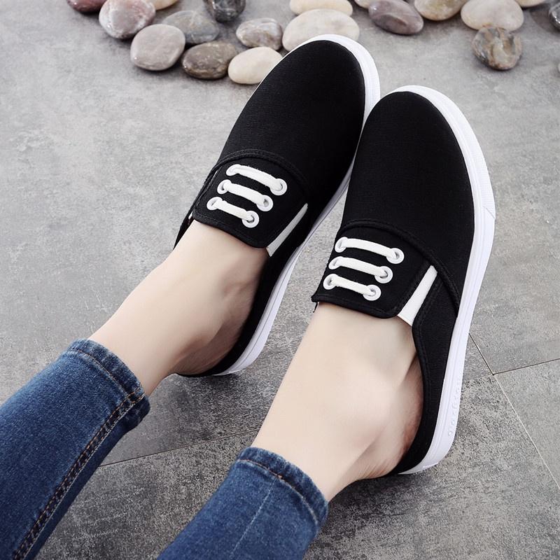 Giày Lười Vải Canvas Thời Trang Cá Tính Cho Nữ