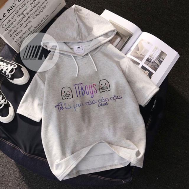 Áo hoodie tay lỡ nam nữ fan tfboy