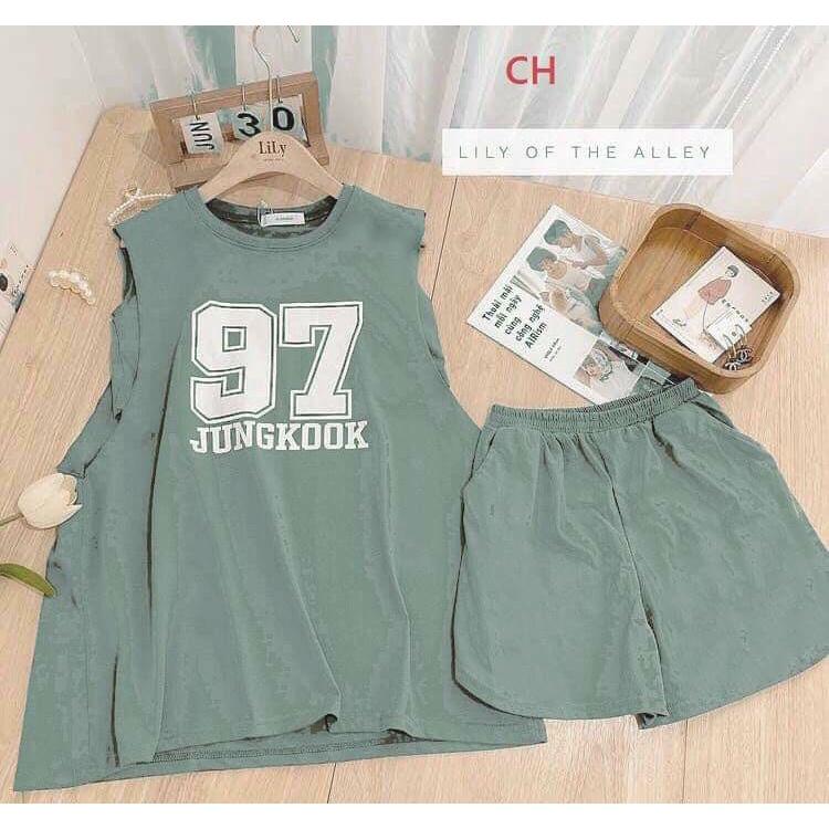 Sét 3 món tanktop, quần sooc và quây siêu cá tính
