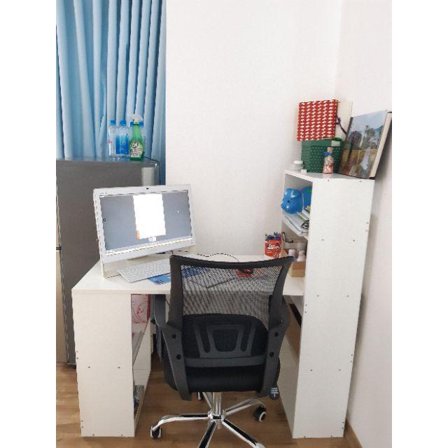 Bàn làm việc IGA hiện đại, bàn máy tính đa năng thông minh màu Trắng GP04.1 cao cấp