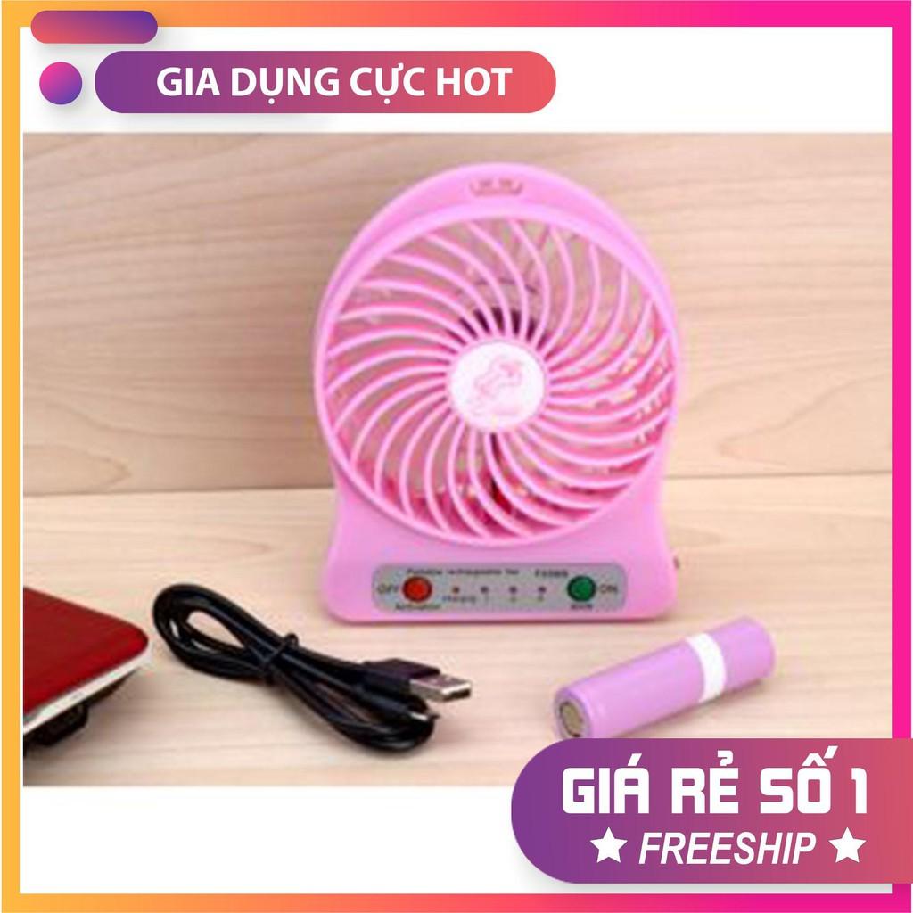 Quạt 3 Tốc Độ Dùng Pin Sạc-Có Đèn Pin