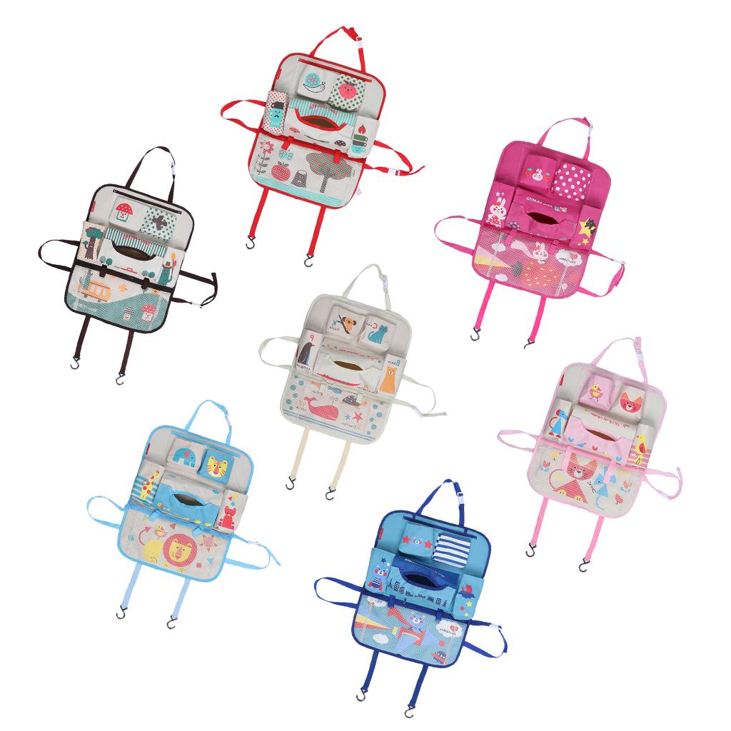 Cartoon Car Seat Back Multi-Pocket Storage Bag Organizer