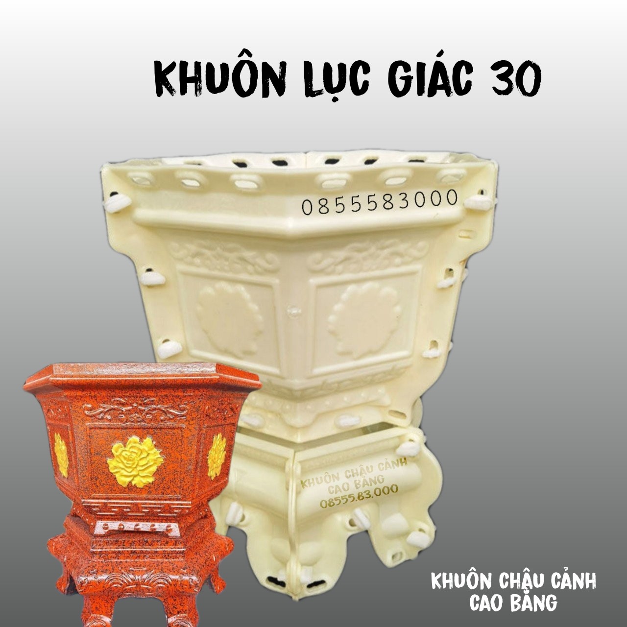 Khuôn đúc chậu cảnh lục giác 30 và chân đôn