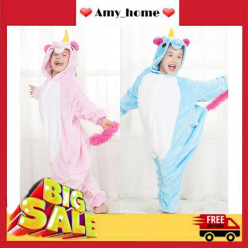 Bộ đồ thú Kỳ lân Unicorn xanh - hồng cho bé