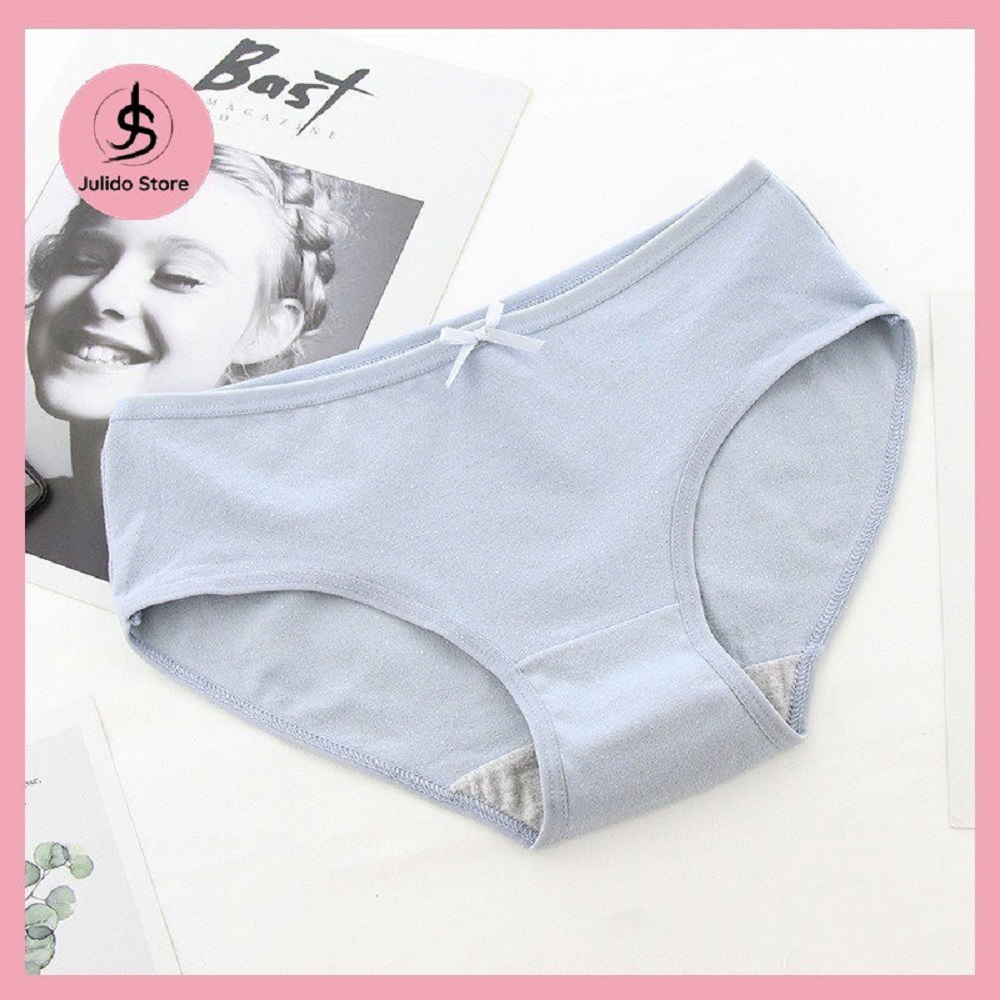 Bộ 5 Quần Lót Nữ cotton thoáng mát Juliso Store - Quần Lót đính nơ xinh siêu tôn dáng mẫu yêu thích A2