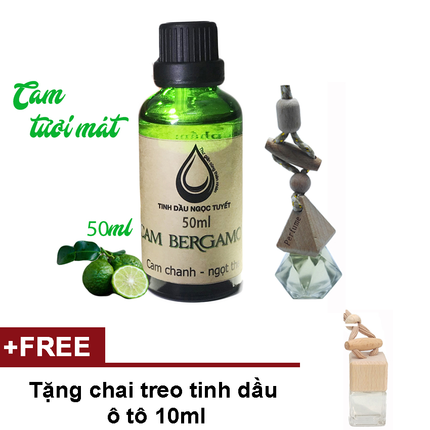 Bộ khuếch tán tinh dầu cam bergamot  50ml gắn máy lạnh, quạt, ô tô và phòng tắm