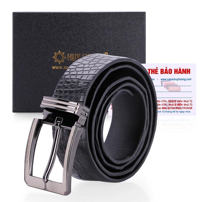 HC4715-16-17-18 - Thắt lưng nam da cá sấu Huy Hoàng gai đuôi 4P đầu kim màu đen, nâu đất, nâu đỏ, vàng bò