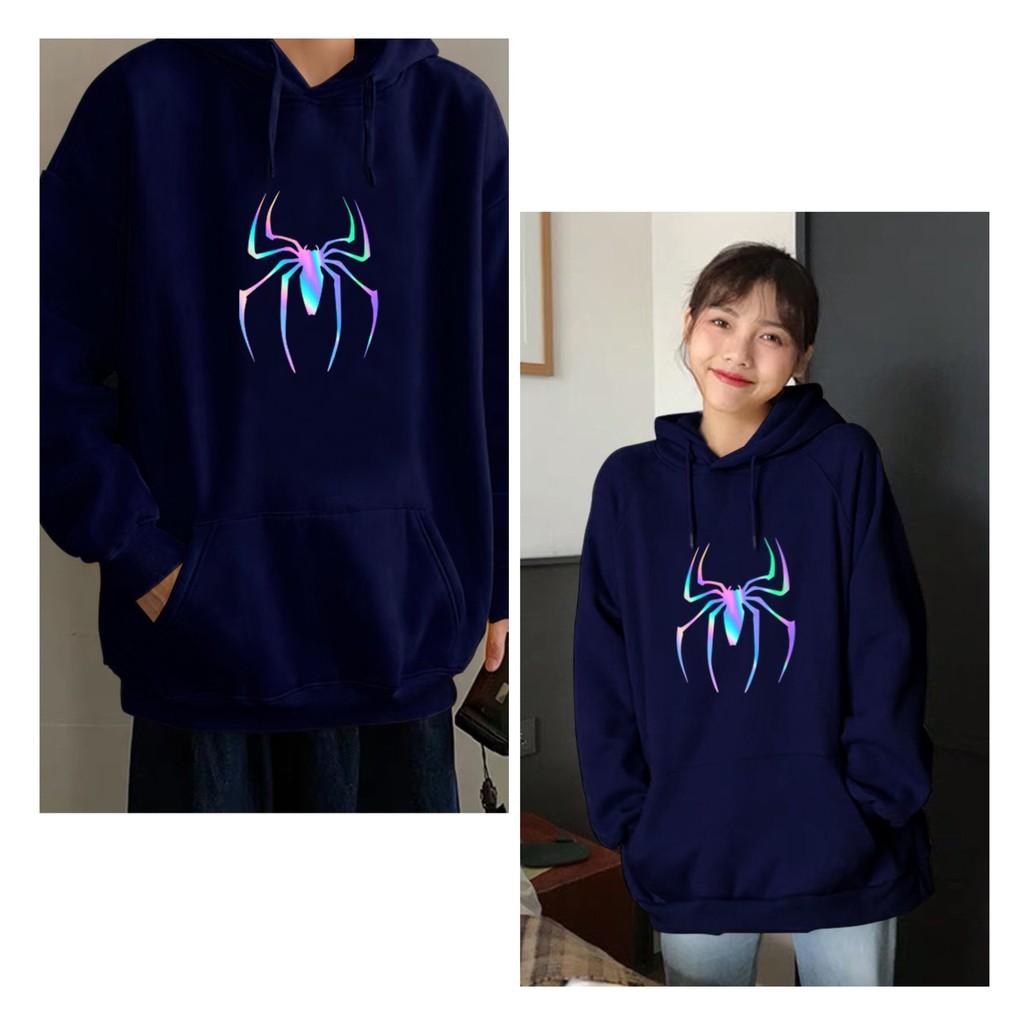 Áo hoodie con nhện phản quang, áo khoác nỉ nam nữ unisex form rộng dáng hàn – ST178- babitrendy