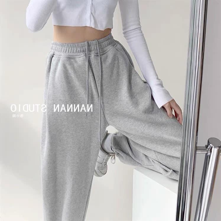 Quần thể thao nữ, quần bom, jogger vải tăm thu đông chất vải đẹp