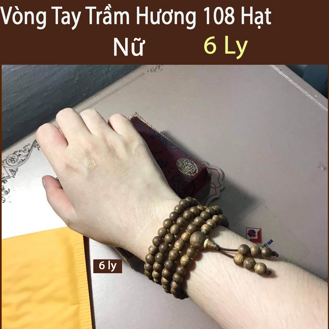 Vòng Tay Trầm Hương Nữ 108 hạt 6ly cực Xinh