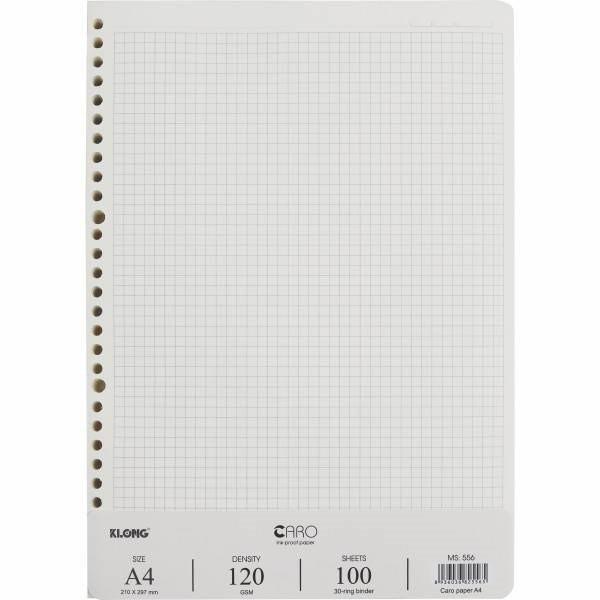 Ruột giấy Klong A4 Caro 100 tờ MS: 556 refill binder sổ còng 120 GSM 30 lỗ binder