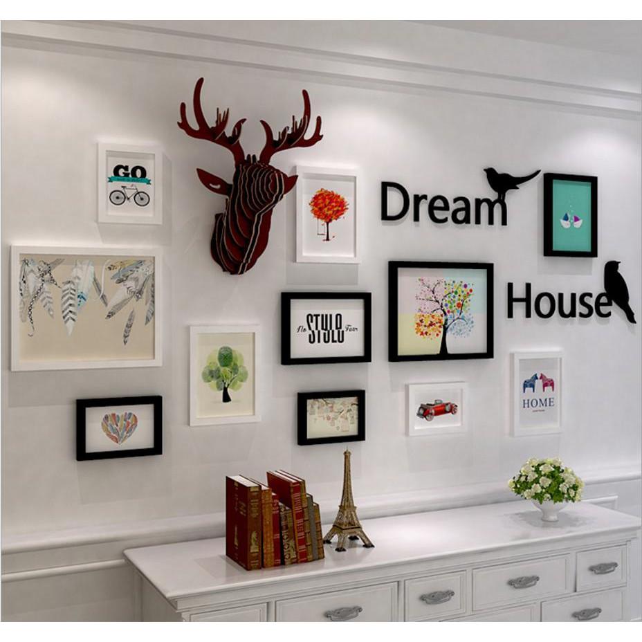Bộ khung ảnh treo tường trang trí nhà cửa Dream House, Reindeer