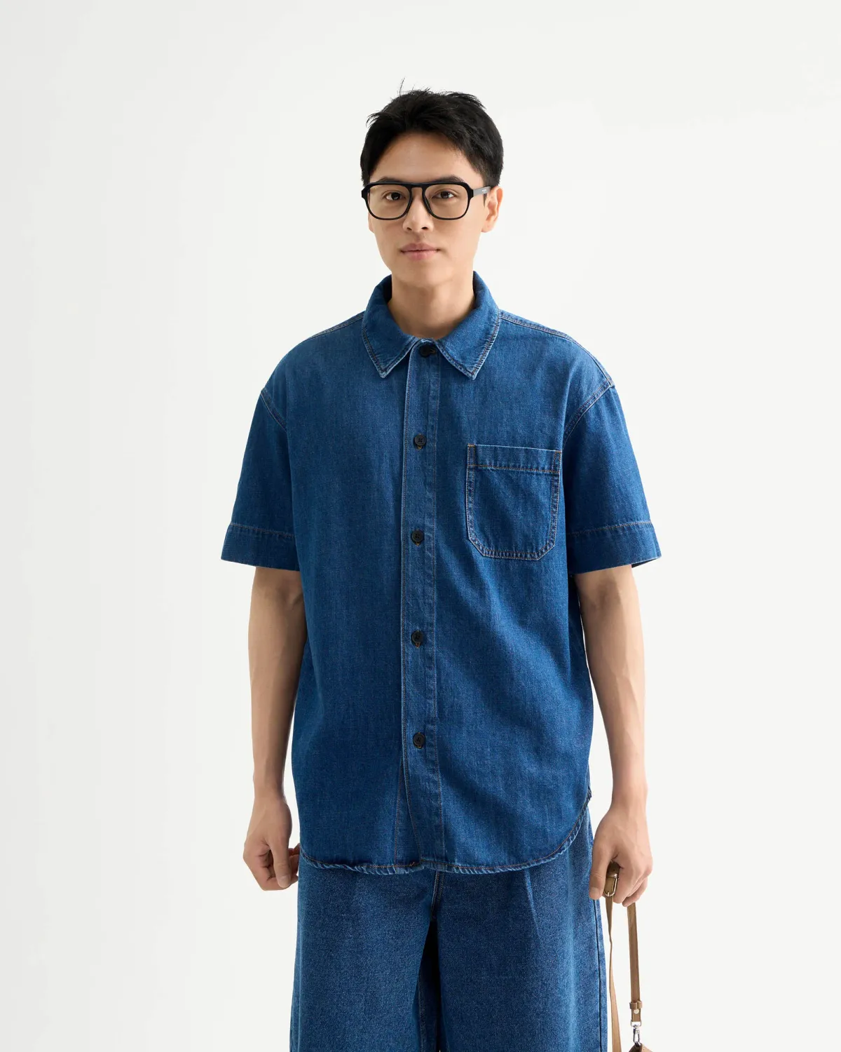 Áo sơ mi denim nam Form Loose - RT 10S25DSH001 | ROUTINE CÀ MAU