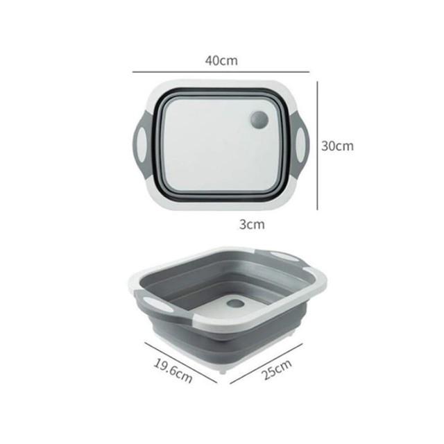 Chậu kèm thớt thái đa năng 3 trong 1: Để đồ, rửa rau hoa quả, thớt thái băm chặt