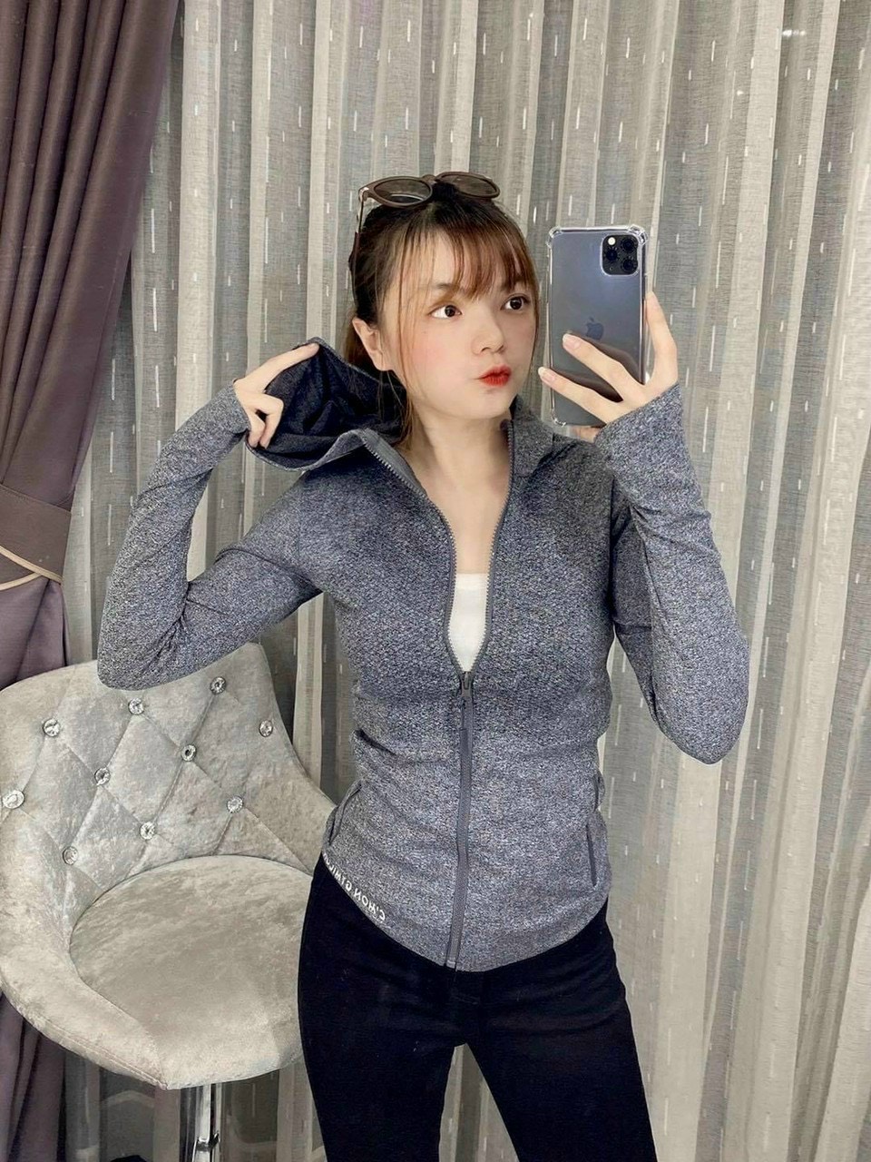 Áo Khoác C'MON GYMICON Có Túi Kéo Khóa Thể Thao Nữ