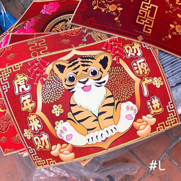 Thảm Lau Chân , Chùi Chân Hình Thú 3D Chống Trơn Trượt , Thấm Hút TốT ,Thảm Chùi Chân 3D Sắc Đỏ Đón Tết 60x40cm