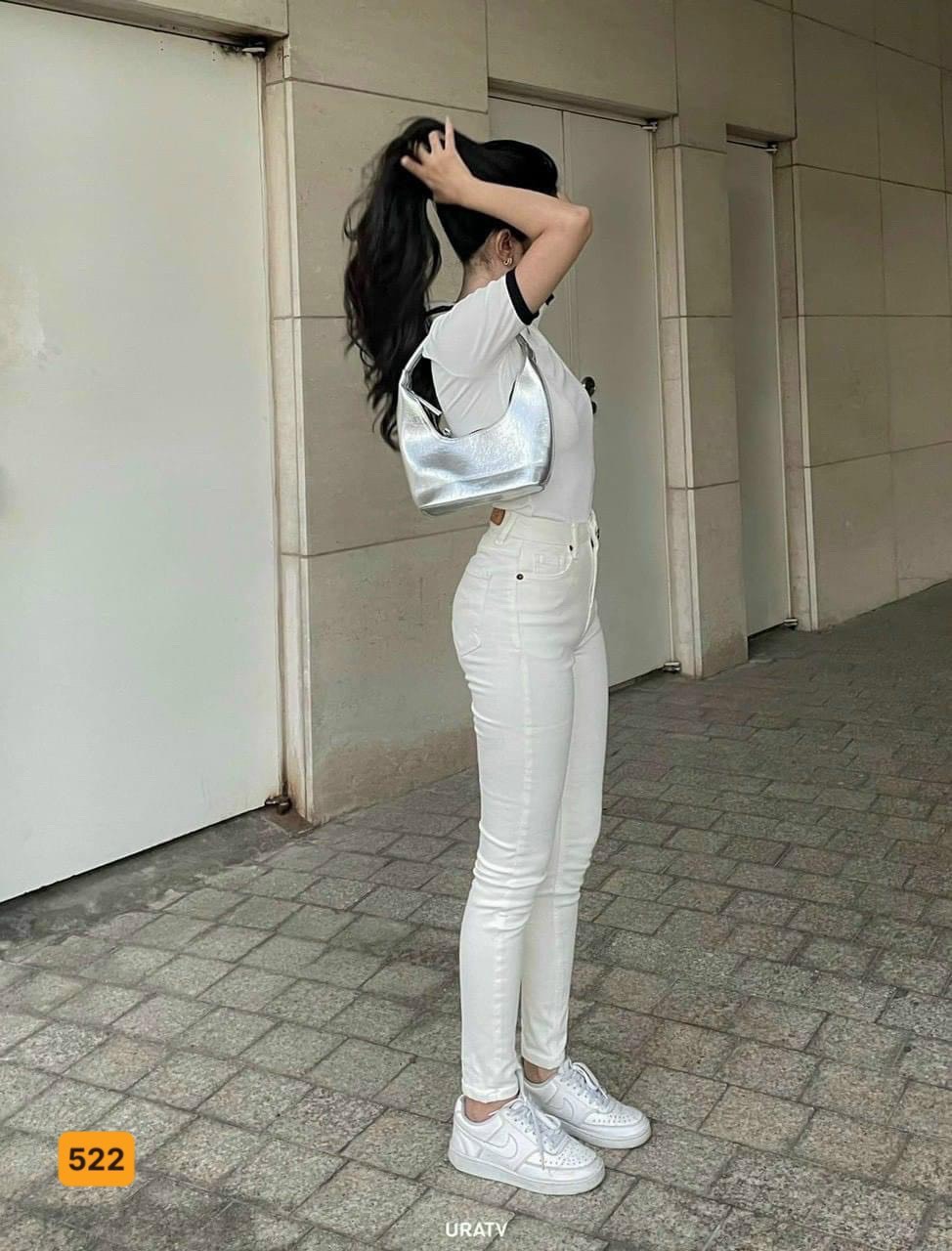 Quần Jeans Nữ Lưng Cao Chất Jean Co Giãn, Quần Bò Nữ Ống Suông Thời Trang MuradFashion MS522