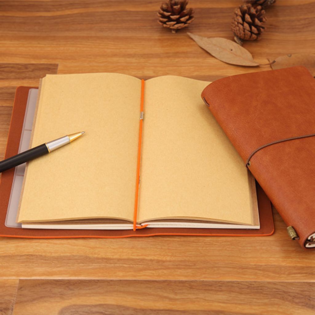 A6 Portable Travel Diary Notebook Journal Leather Handbook