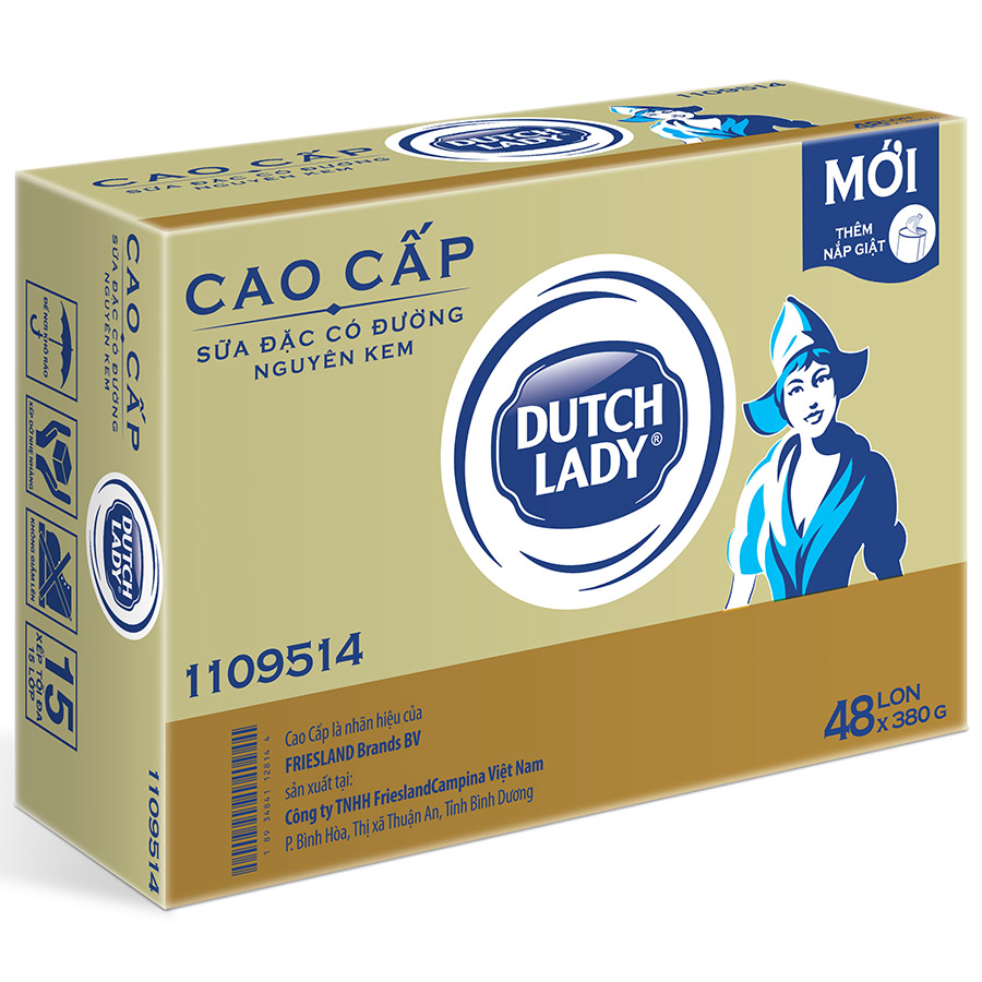 Thùng 48 hộp Sữa đặc có đường Dutch Lady cao cấp (48 hộp x 380g)