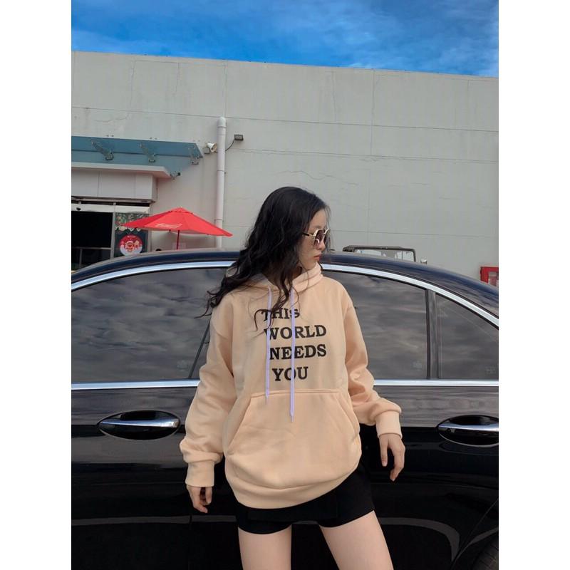 Áo hoodie nam nữ chất liệu nỉ ngoại This World Needs You Unisex thoitrangsilethienphuc