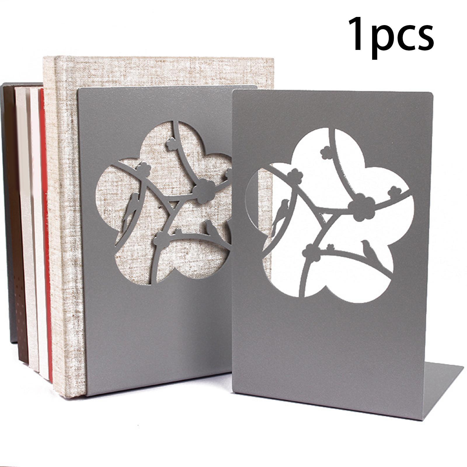 Metal Bookends Decorative Organizer Book Stoppers for Shelves Office Bedroom