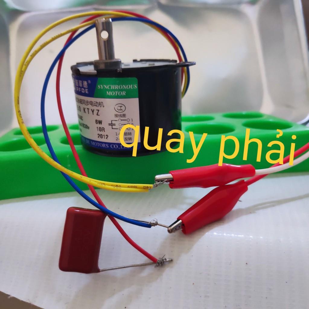 Mô tơ giảm tốc 220v - 6w 20 vòng/phút chế máy quay tự động
