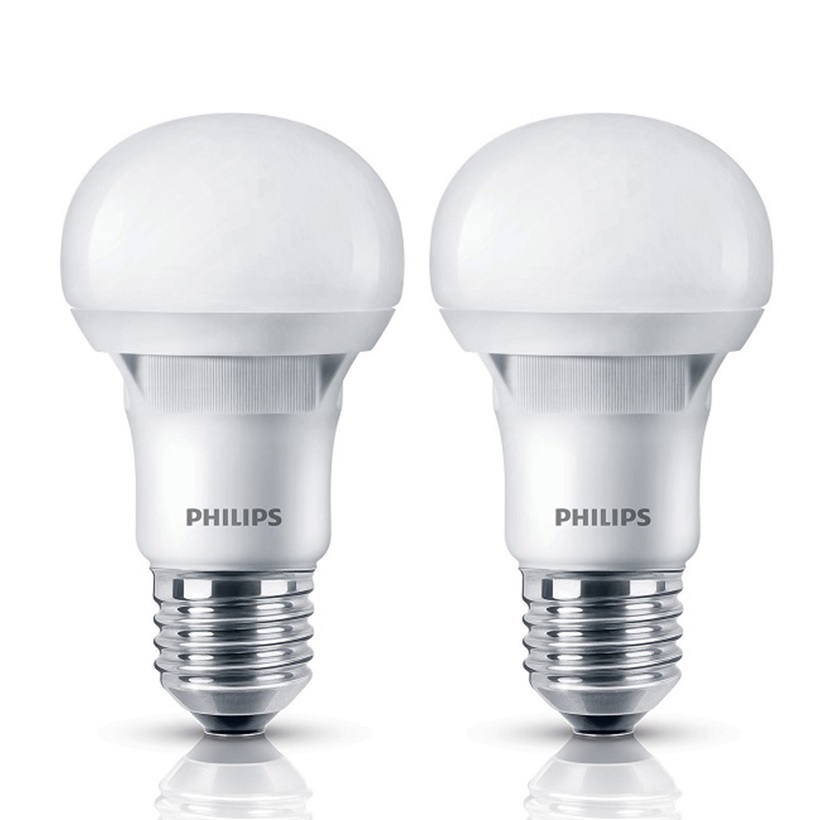 Combo 2 Bóng Đèn Philips Ecobright Ledbulb 5W 6500K E27 A60 2C-929001259907 - Ánh Sáng Trắng