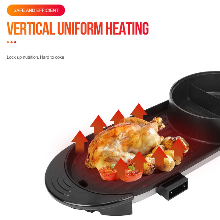 Bếp nướng lẩu đa năng 2 trong 1 chống dính cao cấp - Công suất: 1100-2200W - Kích thước : 67x28x26cm - Mã: JNS-DKL2