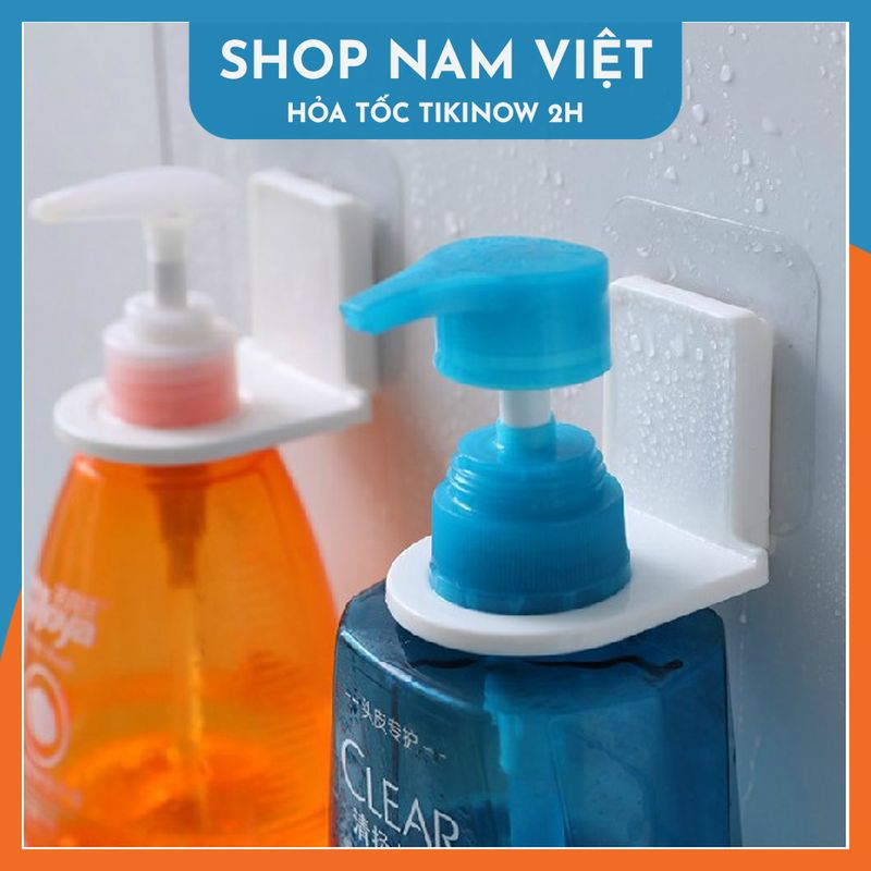 Combo 3 Móc Dán Treo Chai Sữa Tắm, Dầu Gội (Loại Nắp Rời) - Miếng Dán Tường Nhà Tắm