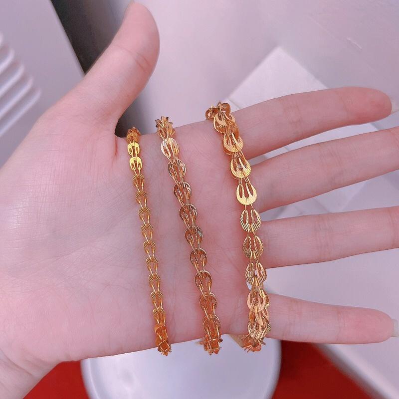 ̆́ lắc chân đuôi phụng, vòng tay mạ vàng 18k bền màu Kami