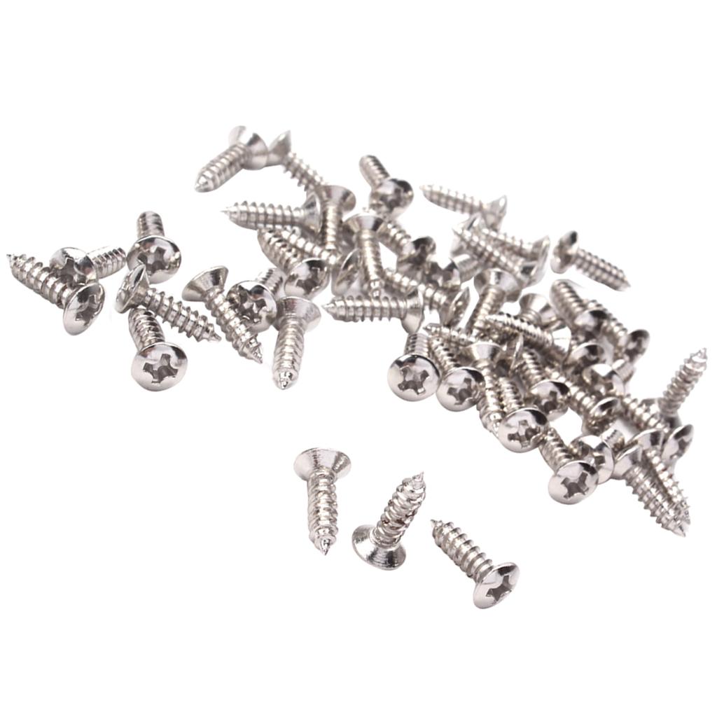 100 chiếc Pickguard Ốc Vít Đường Kính 3mm Bass Phần Guitar & Phụ Kiện Bạc