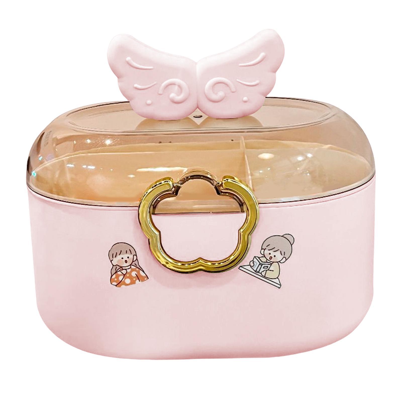 Hair Accessories Storage Box Container for Headband Earrings Hair Clips Pink