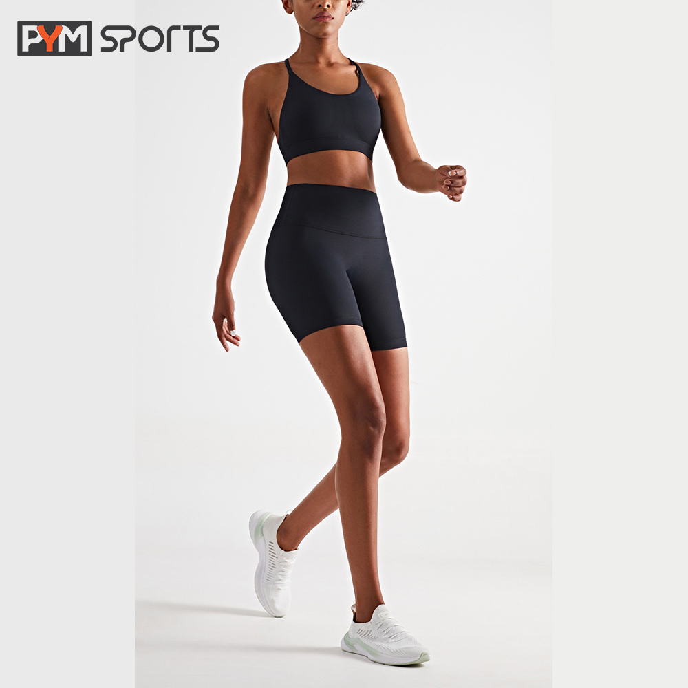 Quần legging đùi tập gym yoga PYMSPORT - PYML043 thun cạp cao, dáng ôm bó