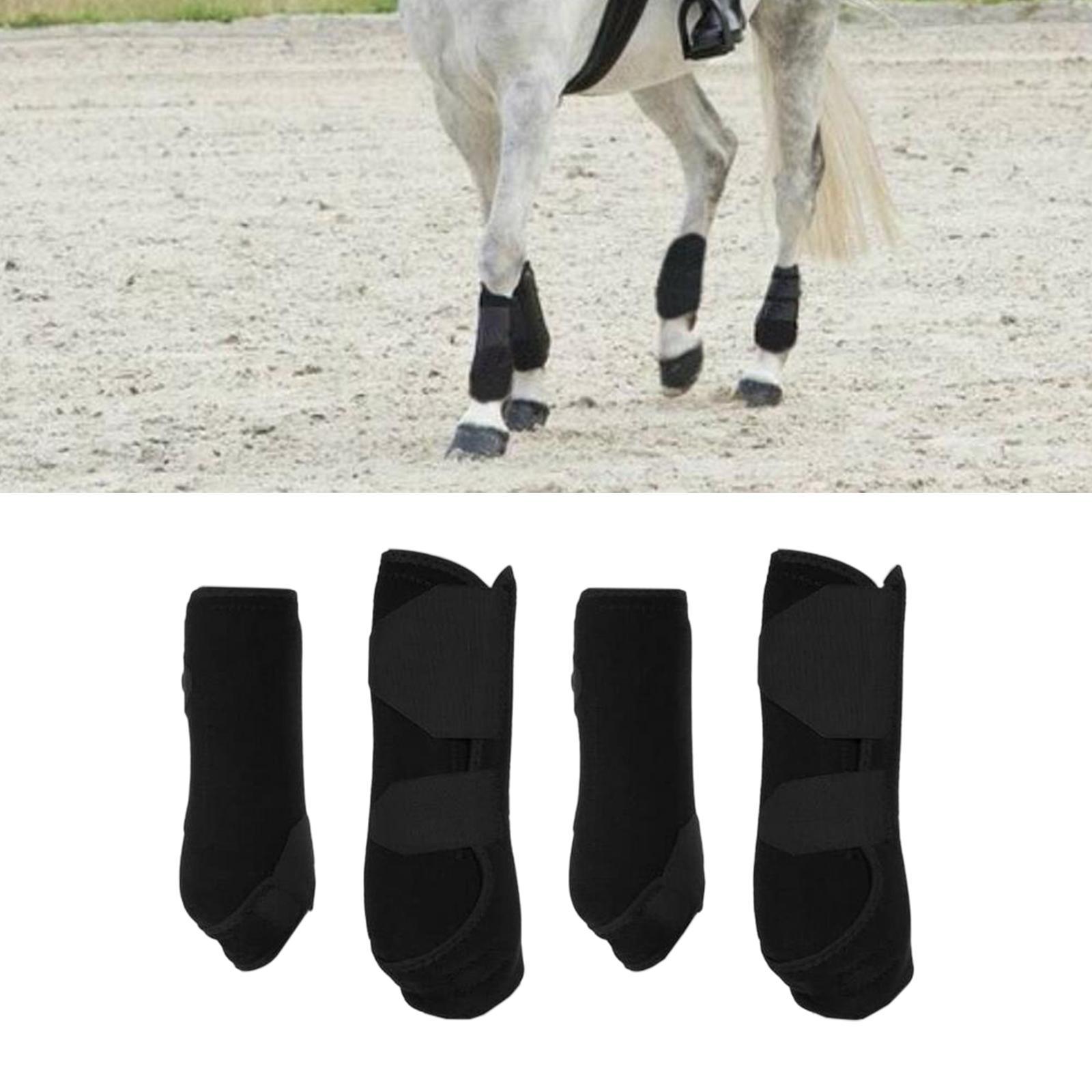 4x Neoprene Horse Boots Leg Wraps Shock Absorbing for Equestrian Equipment