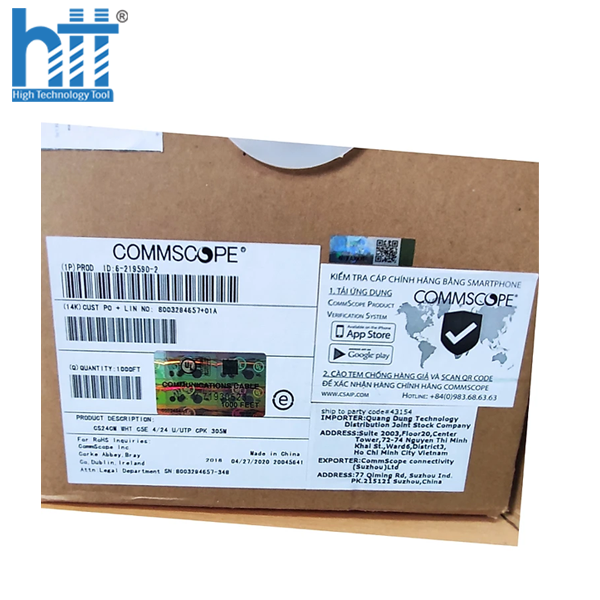 Cáp mạng Cat5e Commscope UTP - Hàng Chính hãng