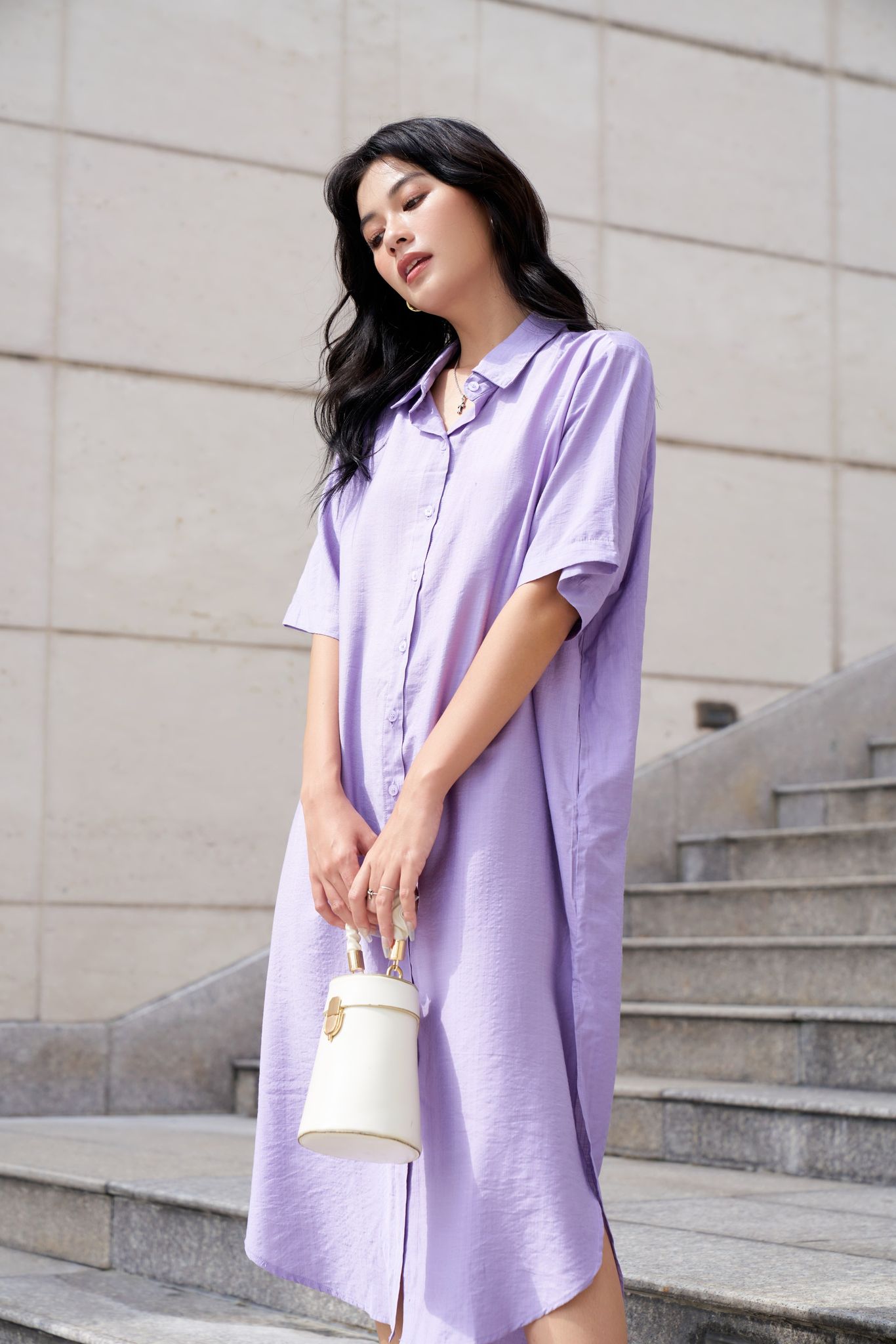 OLV - Đầm Mauve Long Shirt Dress