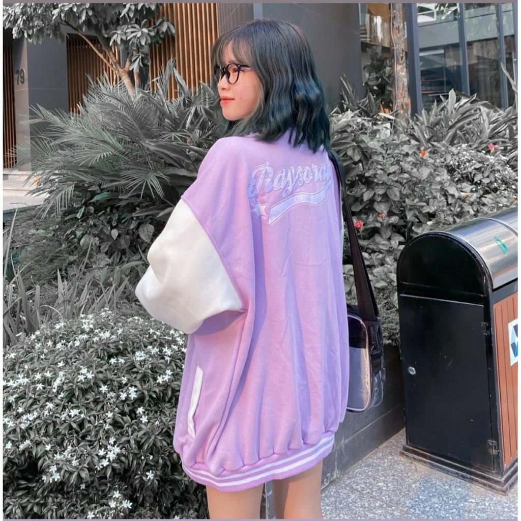 Áo Khoác BOMBER RAYSON Nỉ Bông Tay Dài Form Rộng Ulzzang Unisex (Ánh Thật)