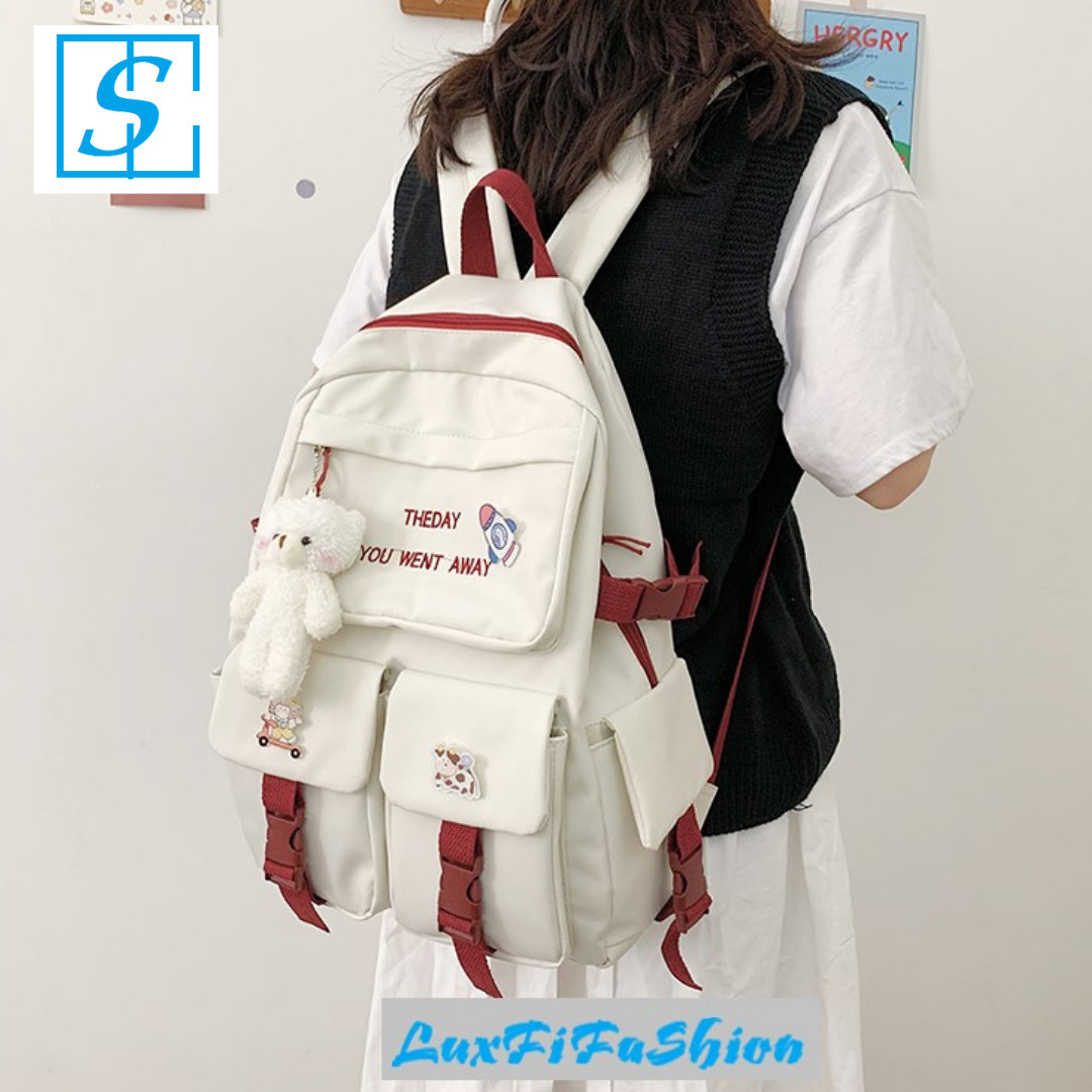 Cặp Học Sinh Nữ Version Hàn Quốc Ulzzang Balo Học Sinh Nữ Dễ Thương Sinh Động MÃ FS816