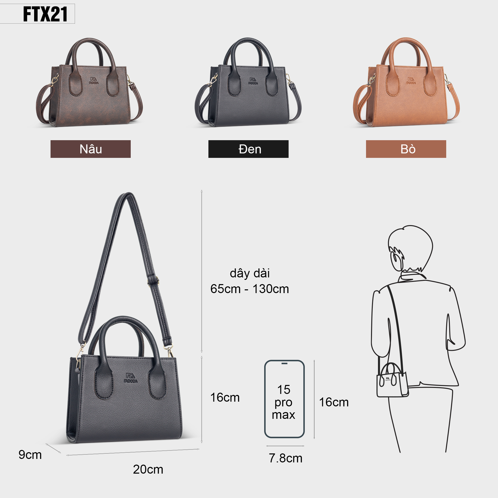 Túi xách nữ thời trang mini Fadoda - FTX21