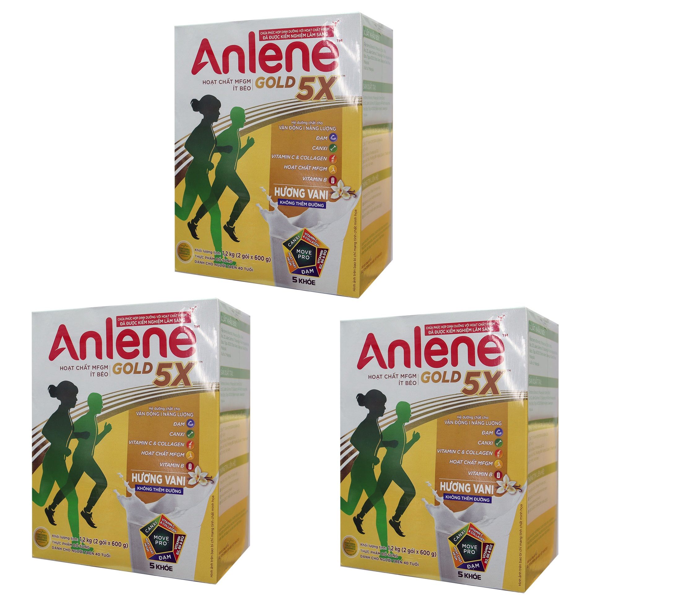 Combo 3 hộp Sữa bột Anlene Gold 5X hộp giấy 1.2kg