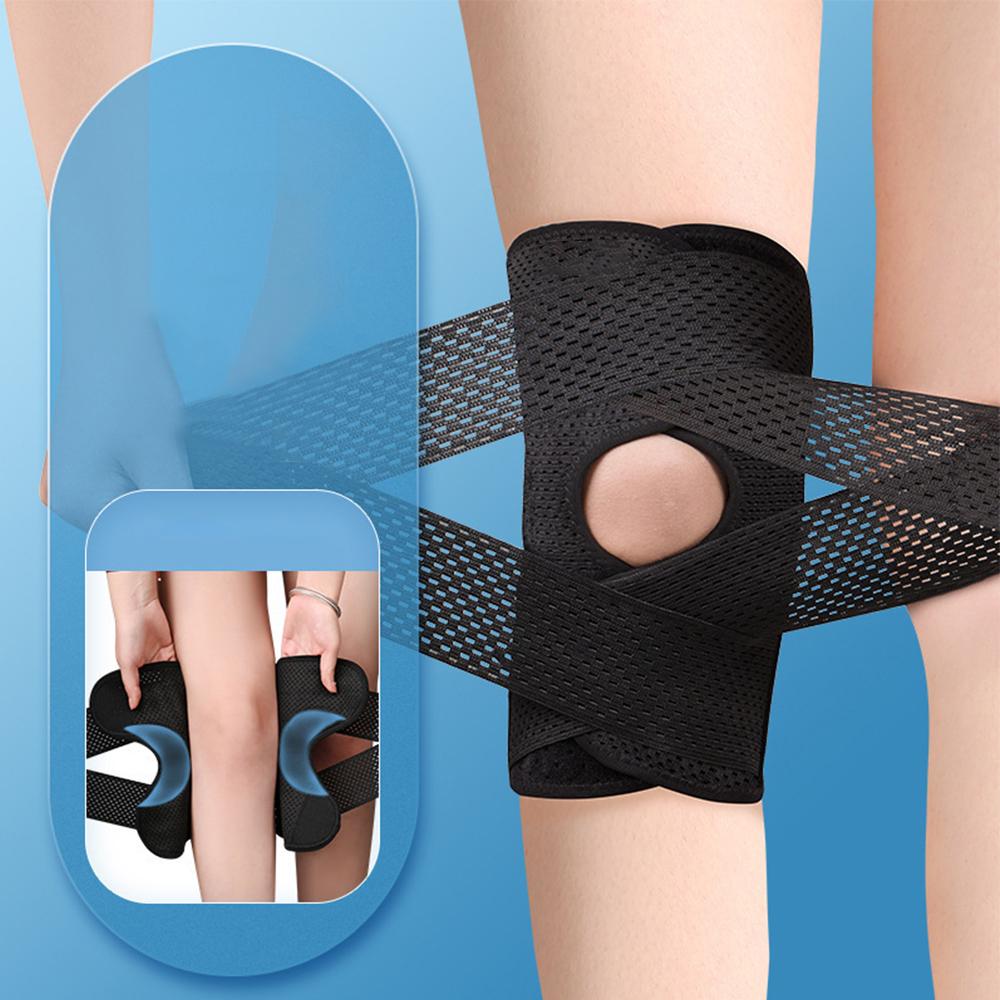 1PCS Universal Sports Safety Knee Brace cho phòng tập thể dục Yoga Quần vợt bóng rổ bóng rổ và tập thể dục Tấm đệm đầu gối cho đau khớp Color: White Size: XXXL