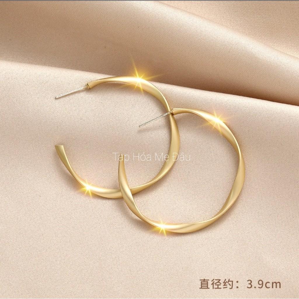 Bông tai nữ tròn cá tính Hàn Quốc phụ kiện trang sức dễ thương
